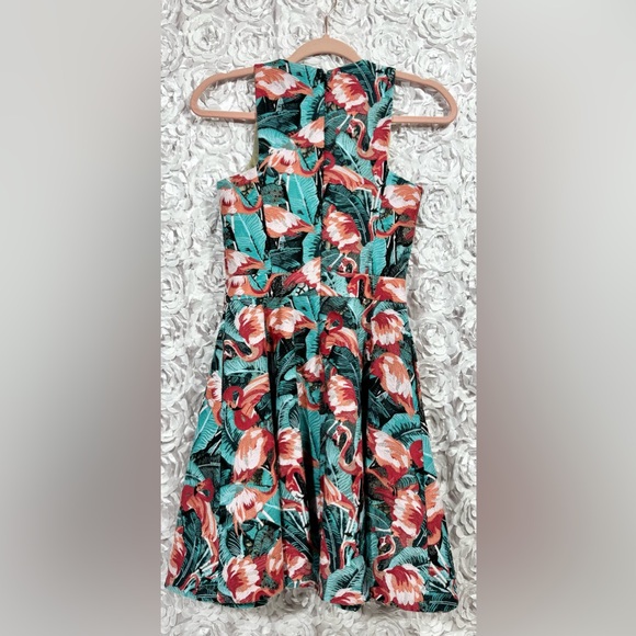 Elle Sasson Flamingo Tropical Print Dress, Size 2US/34UK A-Line Retails $995 - Picture 3 of 12
